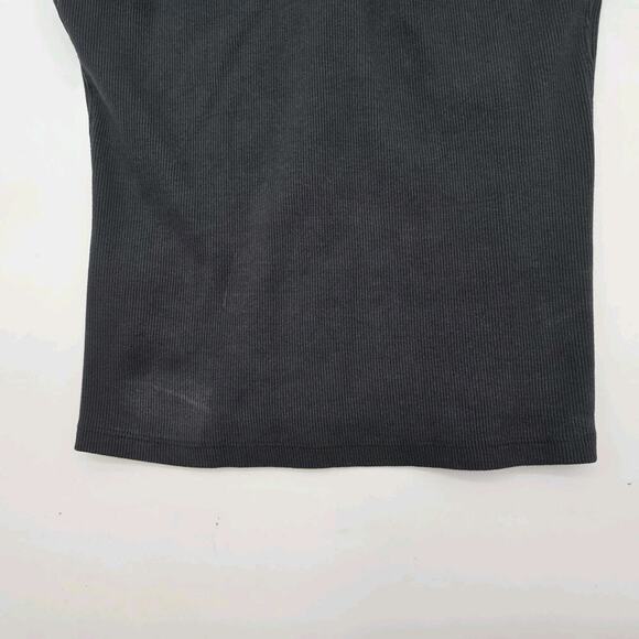 Anthropologie Top Womens Small Black Tank Bow Tie Shoulder Ribbed Maeve - Picture 8 of 12
